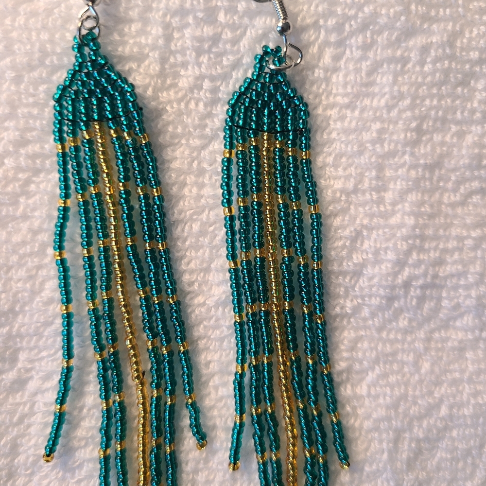 Elegant Beaded Tassel Earrings
